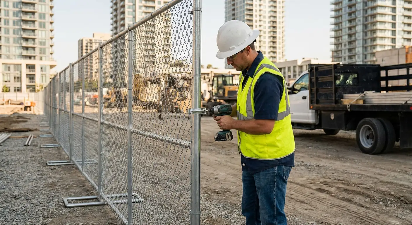 Downtown Berwyn temporary fencing and site security