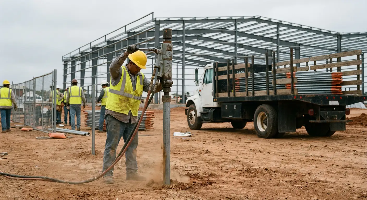 Industrial fencing installation site in Berwyn, IL