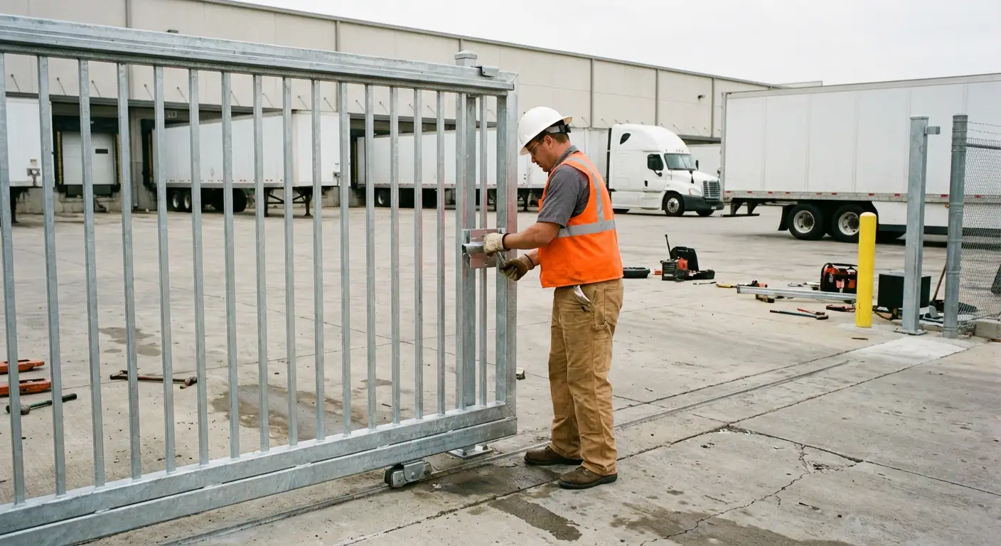 Heavy-duty temporary fencing installation in Berwyn