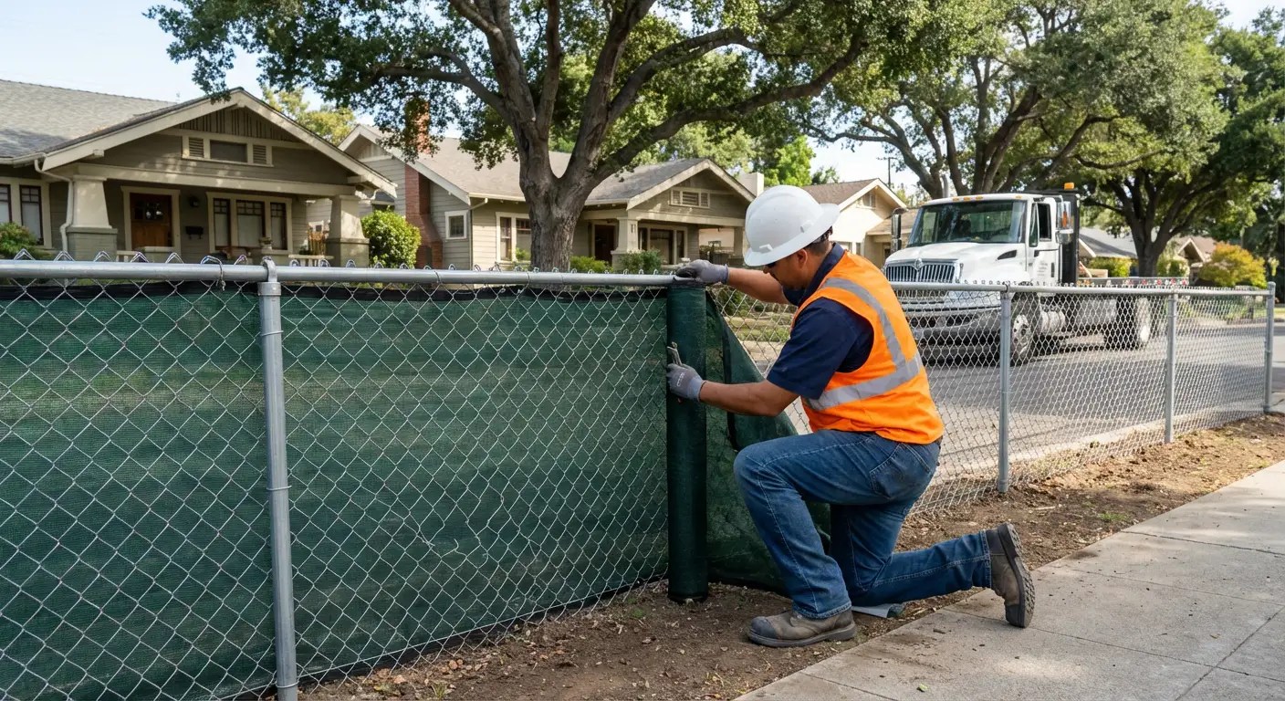 Temporary fence installation in Berwyn