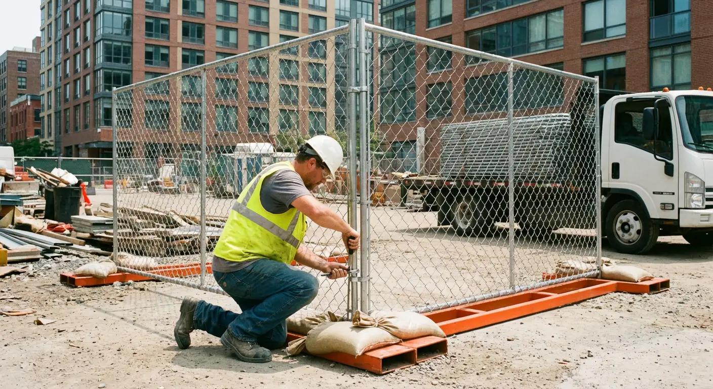 Temporary fence rental services in North Berwyn