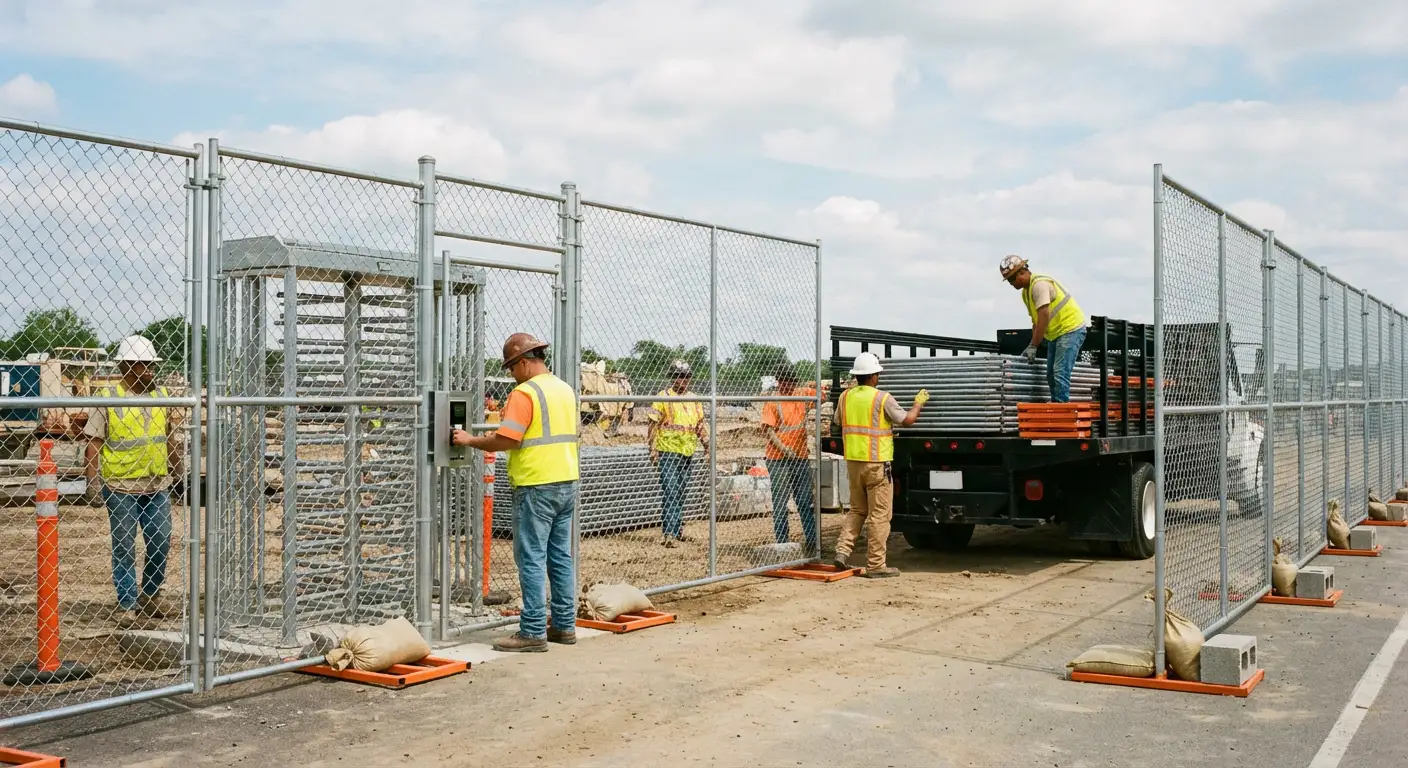 Secure construction site with temporary fencing in Berwyn, IL