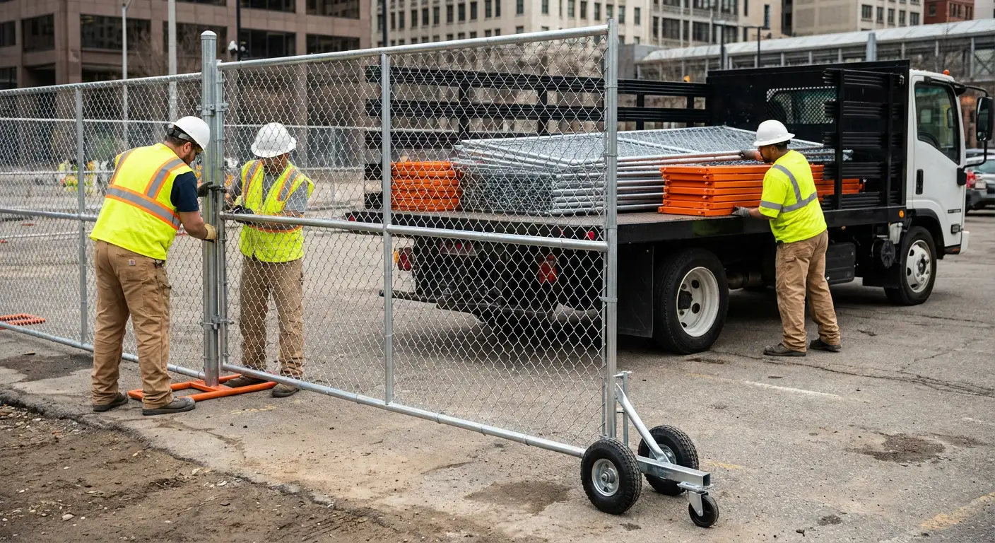 Temporary gate rental installation site in Berwyn