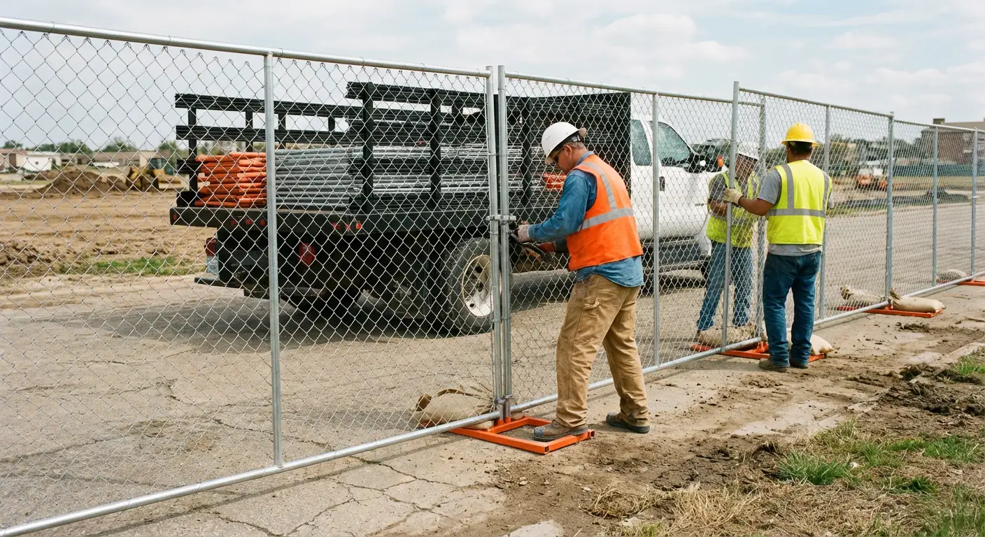 Temporary fencing deployment in Berwyn, IL