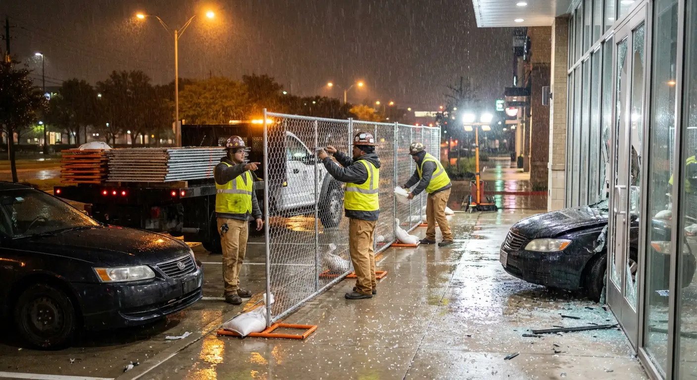 Emergency temporary fencing and dispatch logistics in Berwyn, IL