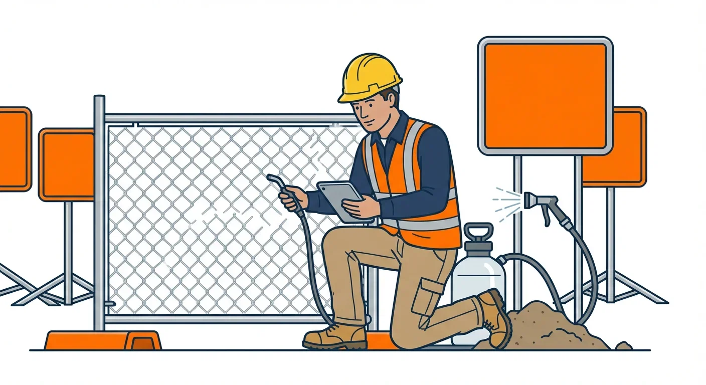 SWPPP Dust Compliance Warning Signs Infographic in Berwyn, IL
