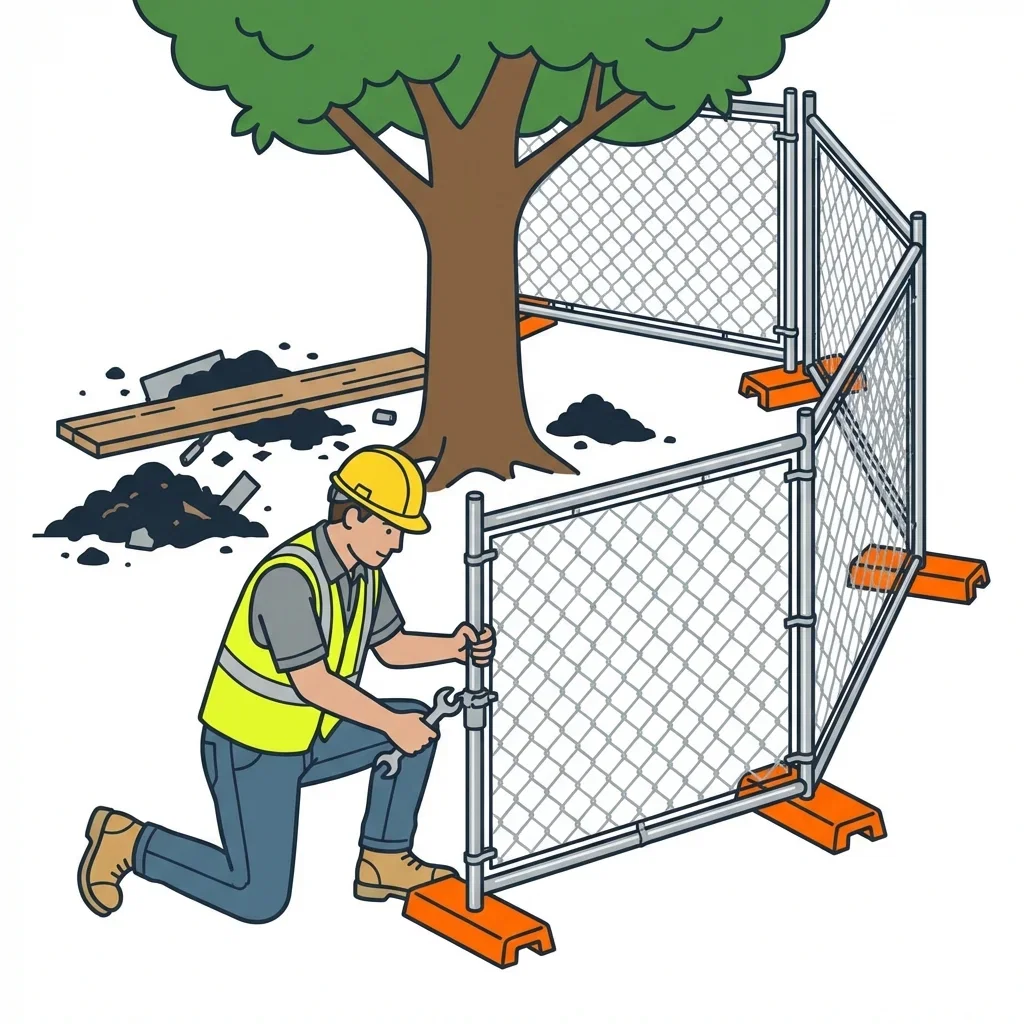 Infographic detailing common tree protection violations and prevention in Berwyn, IL