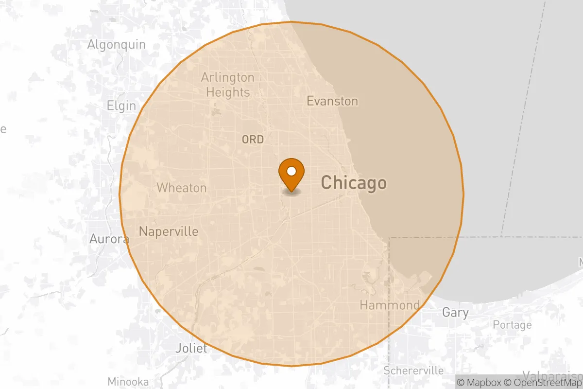 service area service area map in Berwyn, IL